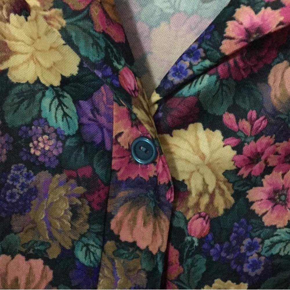 RARE NWT Vintage Nancy Frock 1970’s Floral Long Sleeve Dress, Size 16P Colorful - Picture 13 of 14